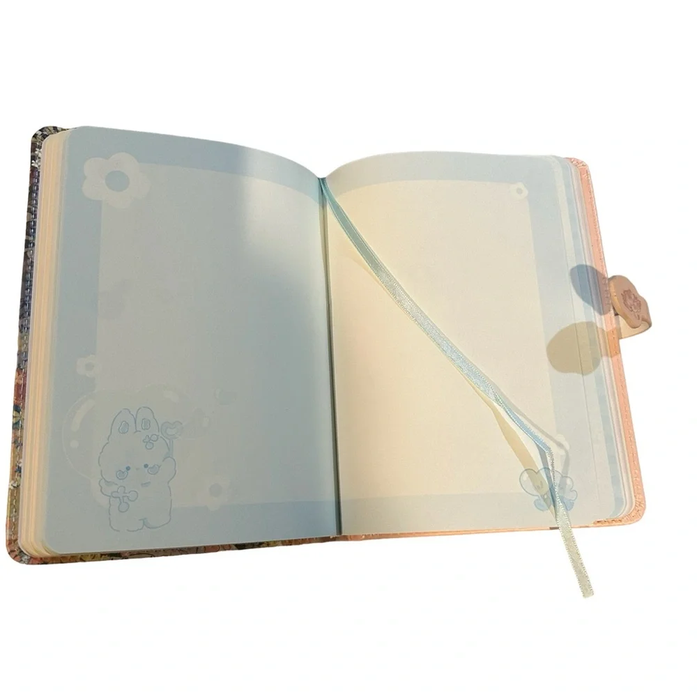 Unbranded Kawaii Girl Garden & Tiger Magnetic Closure Planner Book Notebook